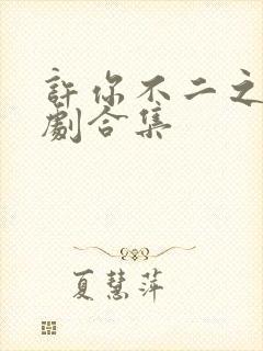 许你不二之臣短剧合集