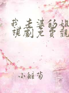 我老婆的姐姐电视剧免费观看
