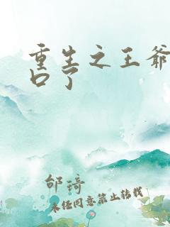 重生之王爷太重口了