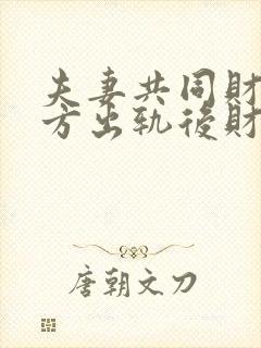 夫妻共同财产一方出轨后财产如何分