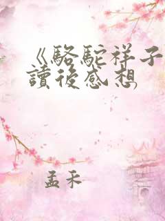 《骆驼祥子》的读后感想