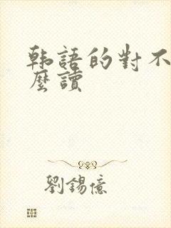 韩语的对不起怎么读
