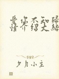 爱你不知归途剧情介绍大结局 爱你不知归途剧情介绍大结局