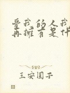 爱我的人我已不再拥有是什么歌