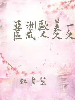 亚洲欧美一区二区成人久久