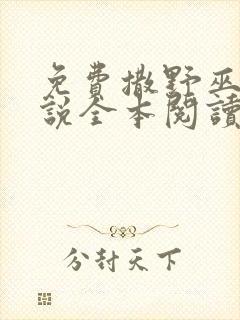 免费撒野巫哲小说全本阅读全文