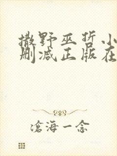 撒野巫哲小说无删减正版在线阅读