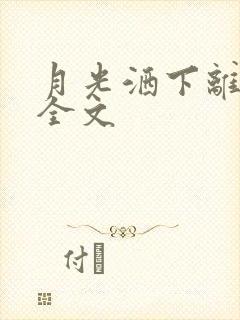 月光洒下离人巷全文