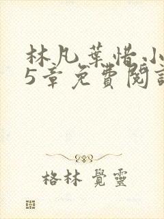 林凡叶惜小说第5章免费阅读