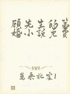 顾先生的第一宠婚小说免费版
