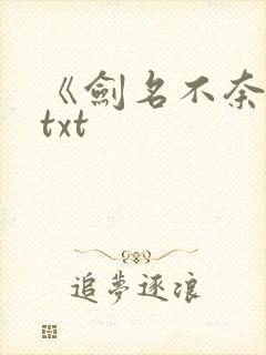 《剑名不奈何》txt