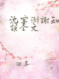 沈宴洲谢知意小说全文