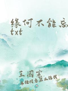 缘何不能忘记你txt
