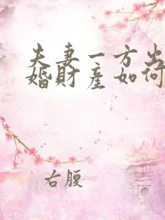 夫妻一方出轨离婚财产如何分配