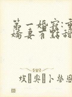 第一婚宠:重生娇妻有点甜 第一婚宠:重生娇妻有点甜