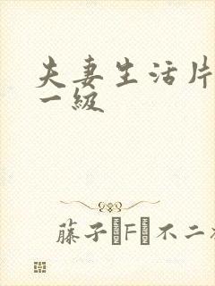 夫妻生活片黄色一级