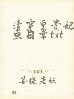清穿皇贵妃的咸鱼日常txt