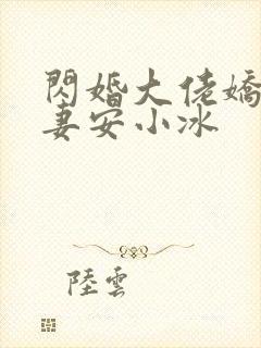 闪婚大佬娇宠辣妻安小冰
