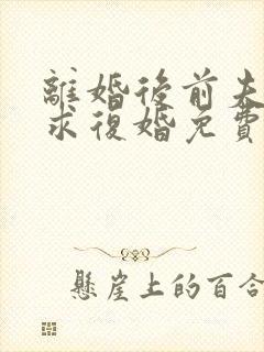 离婚后前夫哭着求复婚免费阅读