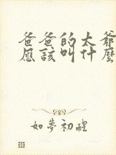 爸爸的太爷爷我应该叫什么