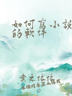 如何写小说赚钱的软件