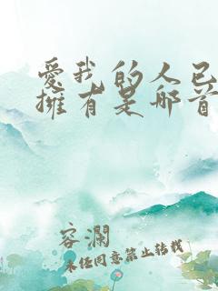 爱我的人已不再拥有是哪首歌里的歌词