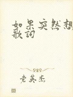如果突然想起我歌词