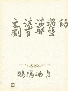 文淇演过的电视剧有哪些