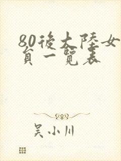80后大陆女演员一览表