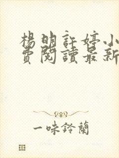 杨明许婷小说免费阅读最新章节