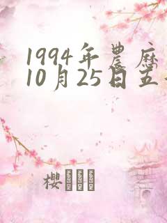 1994年农历10月25日五行八字
