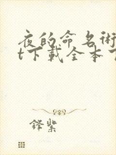 夜的命名术txt下载全本下载