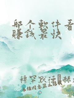 哪个软件看视频赚钱最快