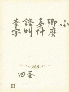 李锋秦卿小说名字叫什么
