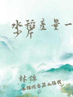 水稻产量一亩多少斤