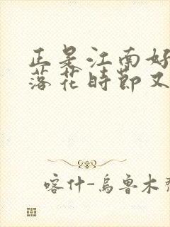 正是江南好风景落花时节又逢君是什么意思