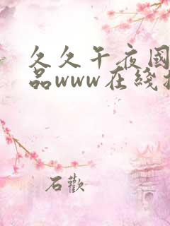 久久午夜国产精品www在线播放