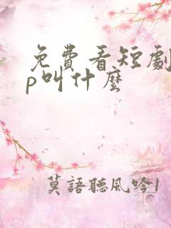 免费看短剧app叫什么