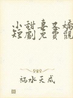 小甜妻又娇又撩短剧免费观看