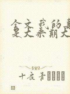 全文 我的妻子是大乘期大佬