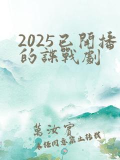2025已开播的谍战剧