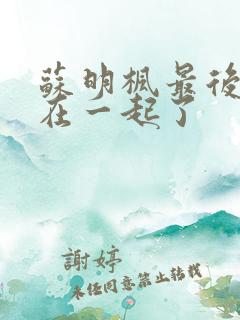 苏明枫最后和谁在一起了