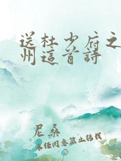 送杜少府之任蜀州这首诗