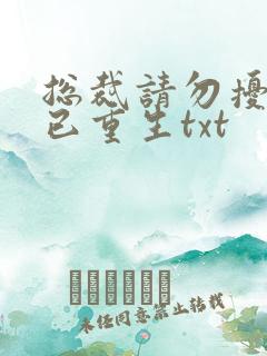 总裁请勿扰原配已重生txt
