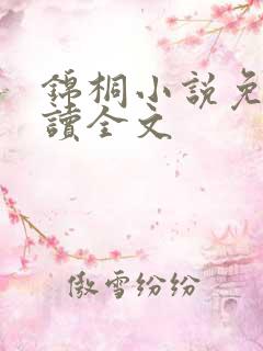 锦桐小说免费阅读全文