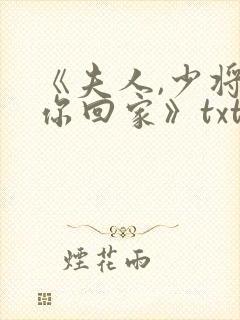 《夫人,少将请你回家》txt