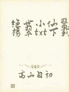 绝世小仙医张冬杨翠txt下载