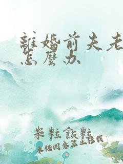 离婚前夫老纠缠怎么办