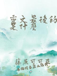 灵文最后的结局是什么