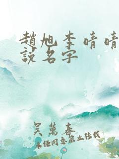 赵旭李晴晴的小说名字